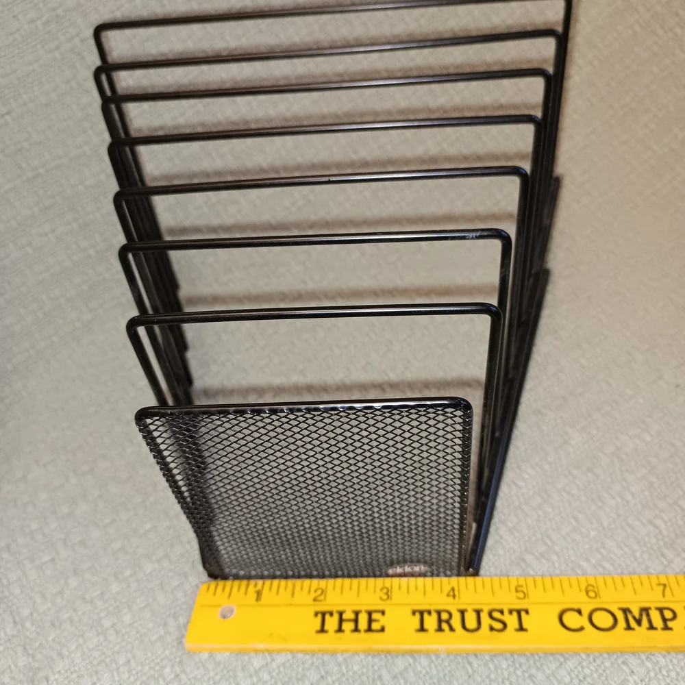 LOT OF 2 Metal Wire File Organizer With Incline - Desktop Sorter - 7 Sections